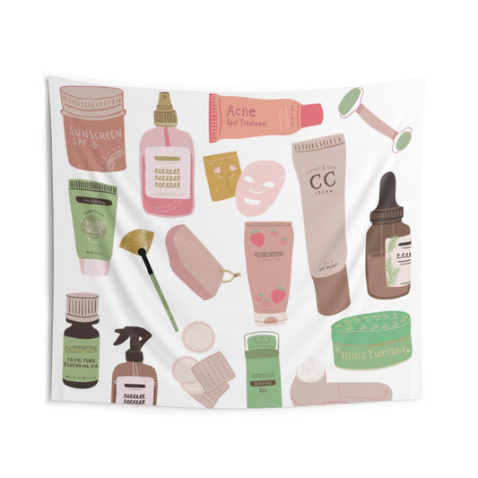 Skincare Routine Wall Tapestry