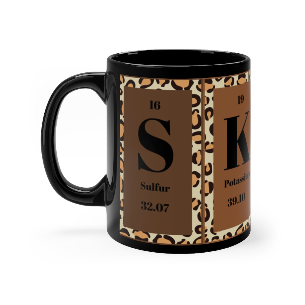 SKIN x Leopard Black Mug